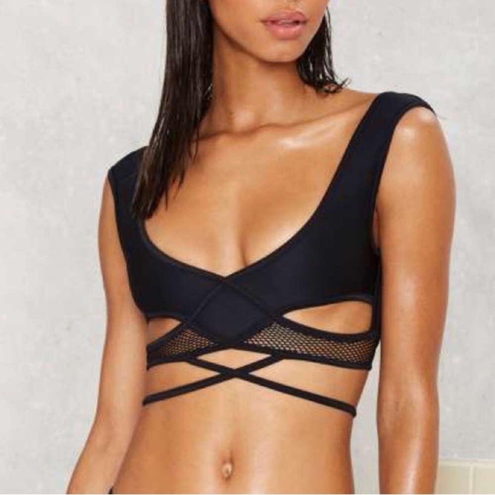 Black strappy bikini top